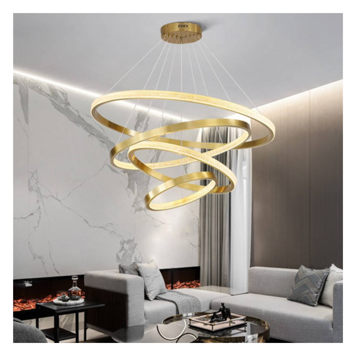 Golden Orbit Ring Chandelier
